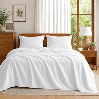 King Size Bedsheet - 1800 Series Hotel Luxury - Ultra Soft White Brushed Microfiber - Flat Sheet with 2 Pillow Cases – Wrinkle-Free, Fade Resistant Bedding for King Bed