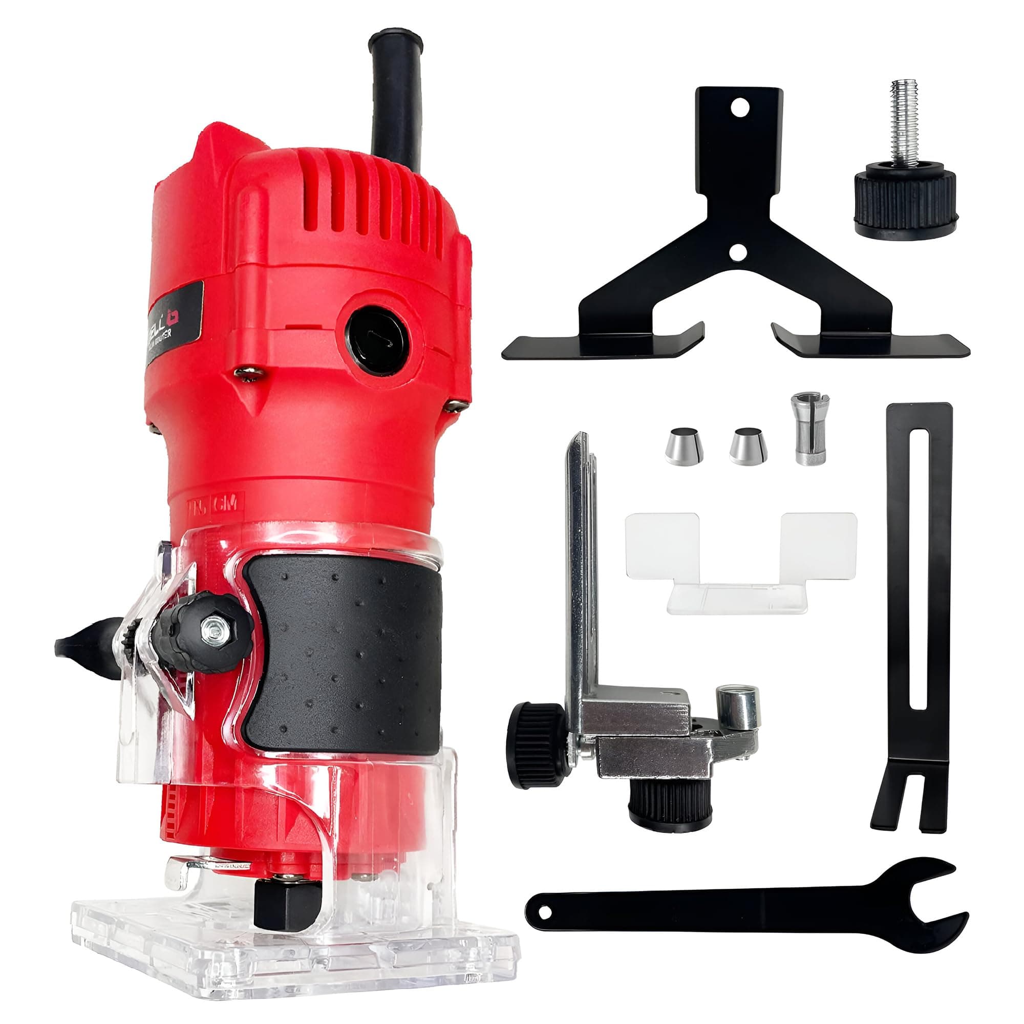 IBELL PR60-68 Professional Palm Router – 650W, 32000RPM, 6/6.35/8mm Collet for Precision Woodworking