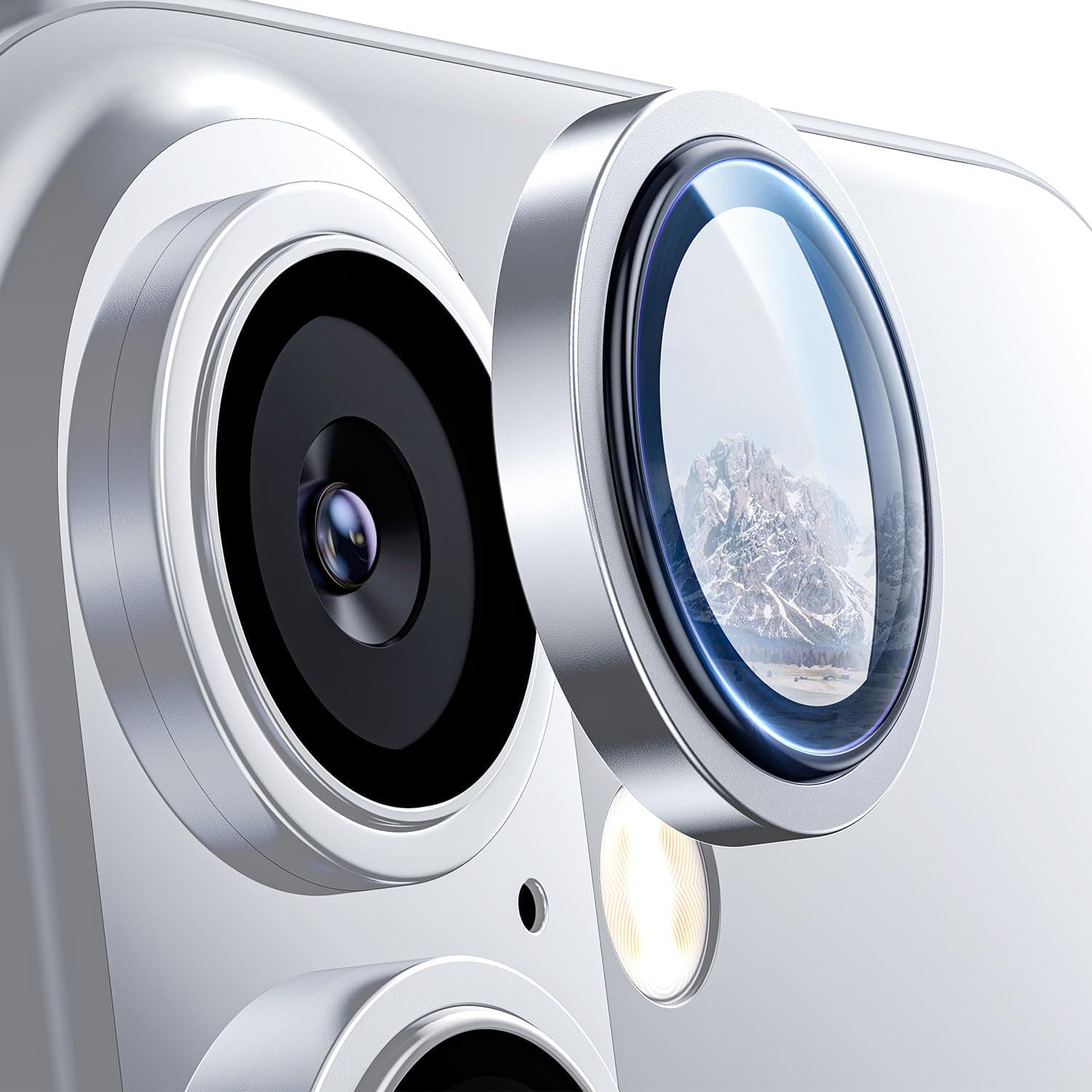 Supershieldz CAM-Guard 3D Camera Lens Protector Ring for iPhone 16 Pro Max | 16 Pro, Keep Original Design and Color, 9H Hardness, Easy Installation - White Titanium
