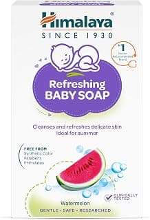 Himalaya Refreshing Baby Soap for Summers - 75g | Aquafresh Complex with Watermelon & Neem for Protection Against Sweat & Irritation | Clinically Tested | #1 Doctor Recommended Brand