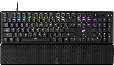 Corsair K70 CORE RGB Mechanical Wired Gaming Keyboard with Palmrest – Pre-Lubed MLX Red Linear Switches, SOCD, ABS Double-Shot Keycaps, Sound Dampening, Media Control Dial, QWERTY NA – Black