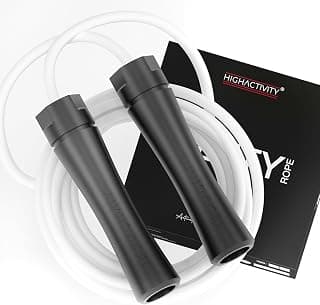 Professional Heavy Skipping Rope for Man Women & Children Adjustable Weighted Skipping Rope for Exercise, Tangle Free, 10 Feet, Black & White