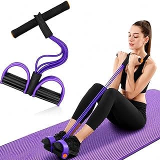 Yoga Pedal Puller Resistance Band Pull Reducer Training Bands Natural Rubber 4 Tubes Body Pedal Exerciser Yoga Crossfit Exercise, Arm Exercise, Body Building Training Men and Women (Multicolor)