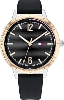 Tommy Hilfiger Quartz Black Dial Silicone Strap Watch for Women