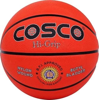 Cosco Hi-Grip Rubber Basket Balls, (Size 5, Orange)