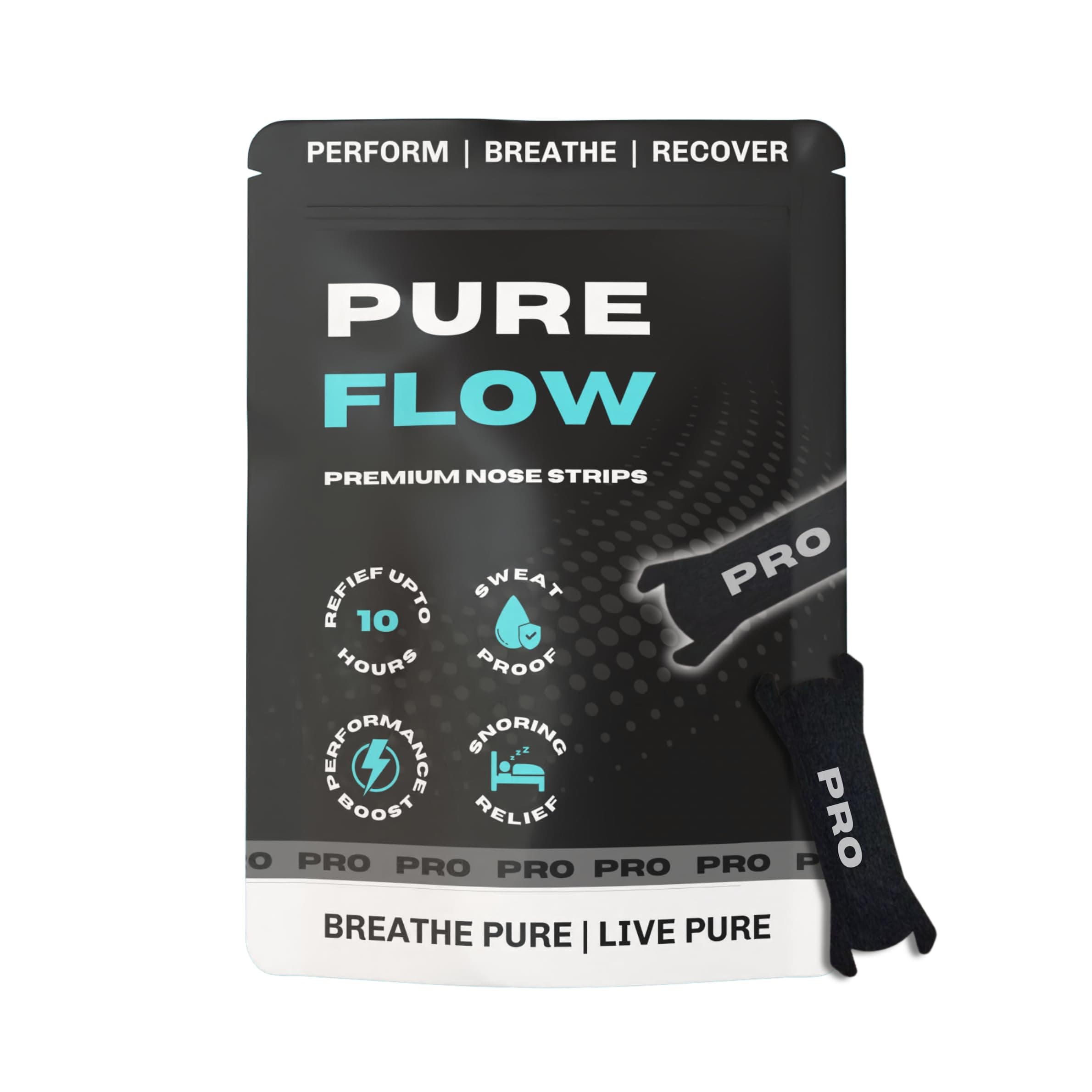 PureFlow Pro Nasal Strips – CDSCO-Licensed Medical Device in India, Hypoallergenic Adhesive & Ultra-Strong Spring for Instant Relief – Reduces Snoring & Enhances Sleep, Sport & Recovery – Sweat-Resistant | 10 Strips