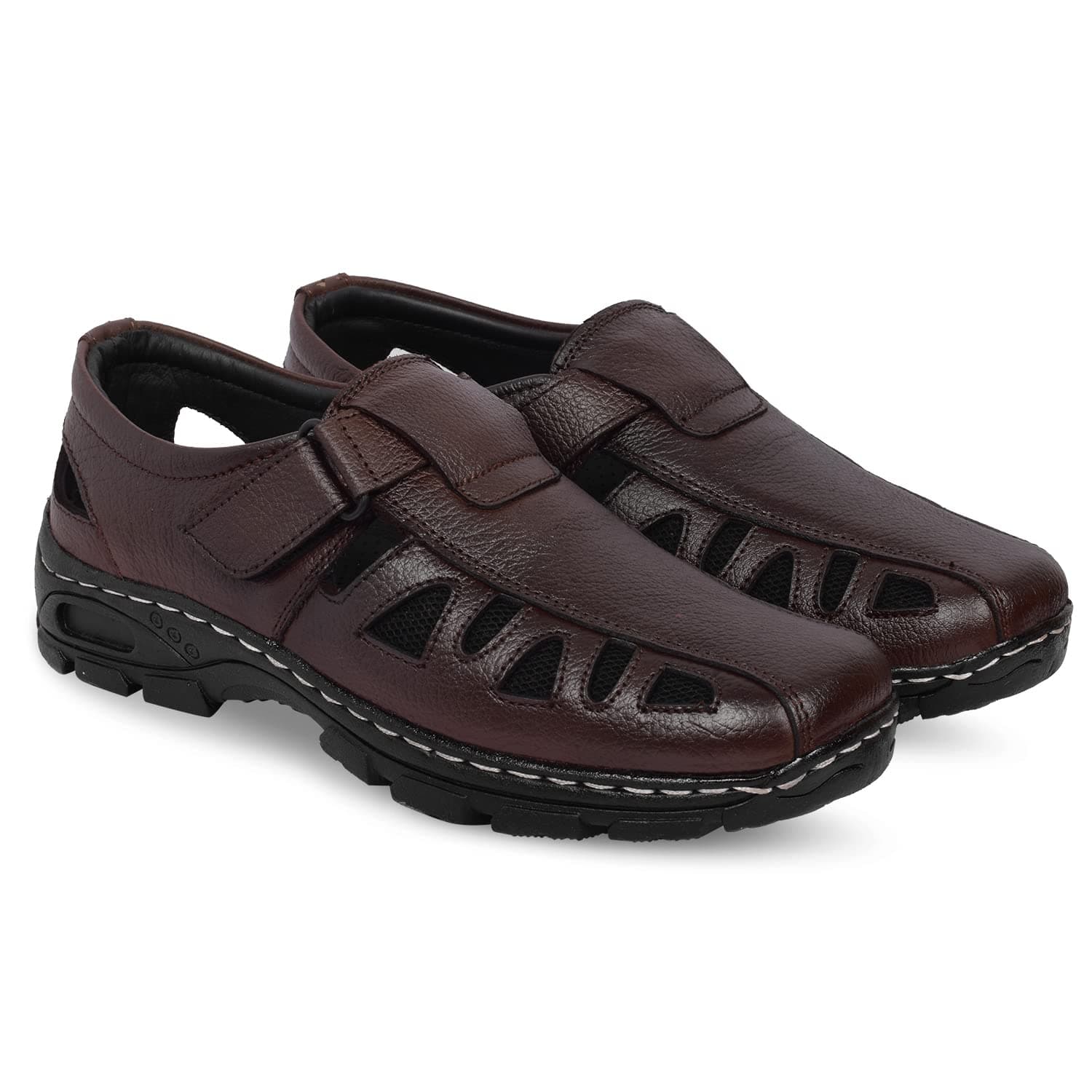DEGARRO Leather Men’s Sandals – Stylish and Comfortable Casual Footwear | Durable and Lightweight | Anti-Slip Sole |