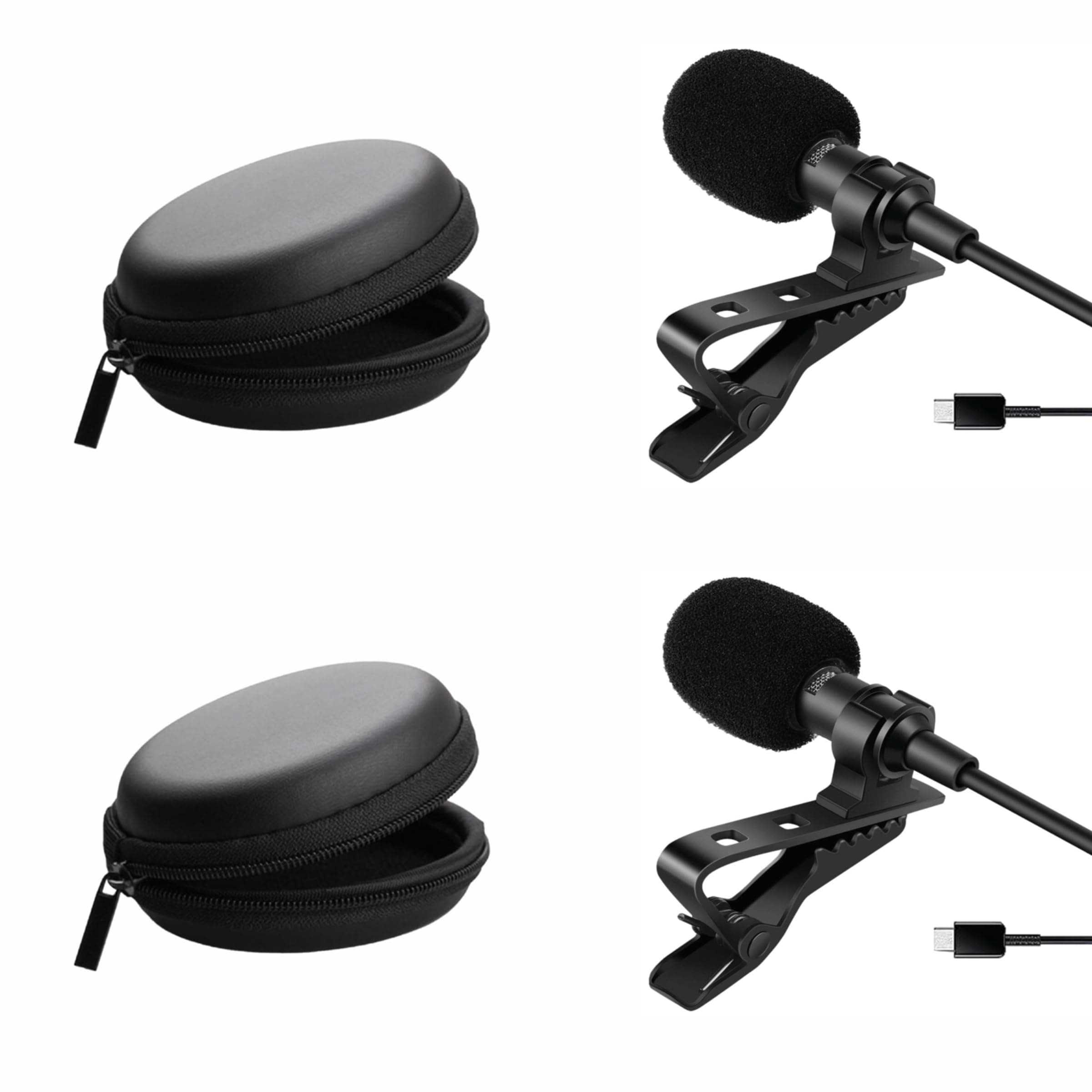Humble HB-C01 Lavalier Lapel Condenser Mic for Android, USB Type C Microphone for YouTube Vlogging Facebook Interview Livestream Video Recording and All(1.5 Meter) Pack of 2