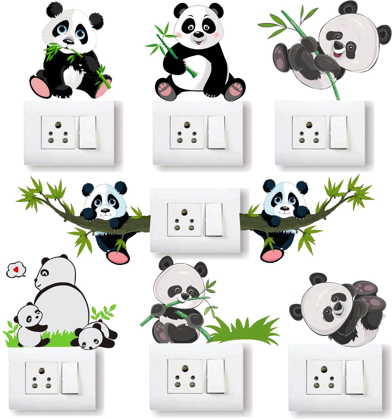 27 cm Panda Switch Sticker Self Adhesive Sticker (Pack of 8) WHSWITCH1