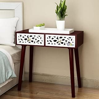Ironwood Console Table with 2 Drawers, Black, 76 cm x 30 cm x 76 cm (Brown)