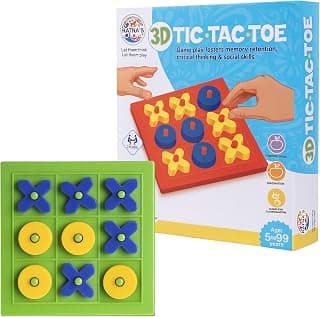 RATNA'S 3D Tic Tac Toe Classic Mind Challenging Cross & Zero Family Board Game for Kids & Adults