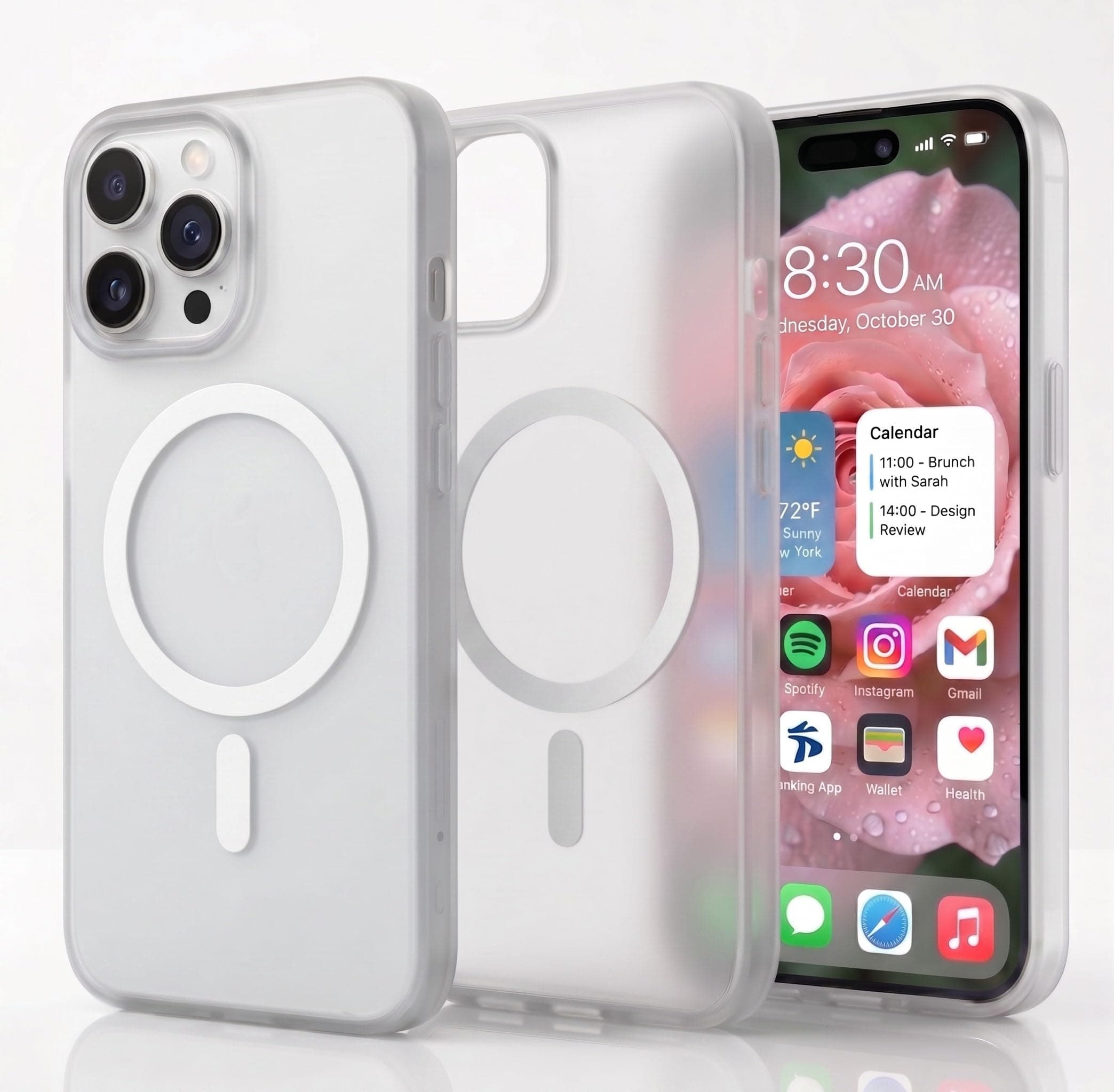 amazon basics Luxury Paper Thin Case Cover for iPhone 14 Pro Max 5G | Matte Finish | Compatible with magsafe | (White, iPhone 14 Pro Max 5G)
