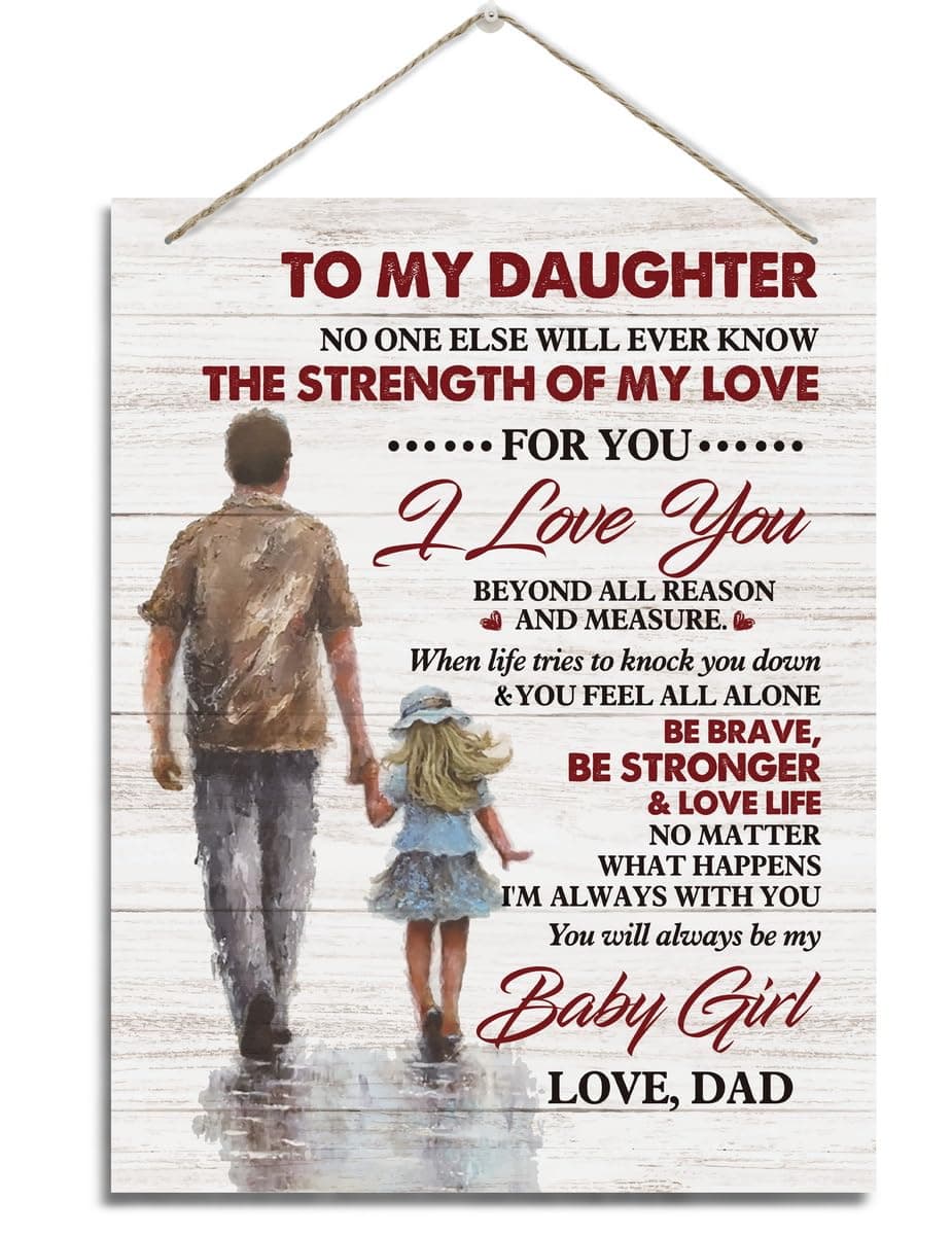 Inspirational Wall Decor - Decorative Hanging Wood Signs for Daughter's Birthday - 'You Will Always Be My Baby Girl' Gift