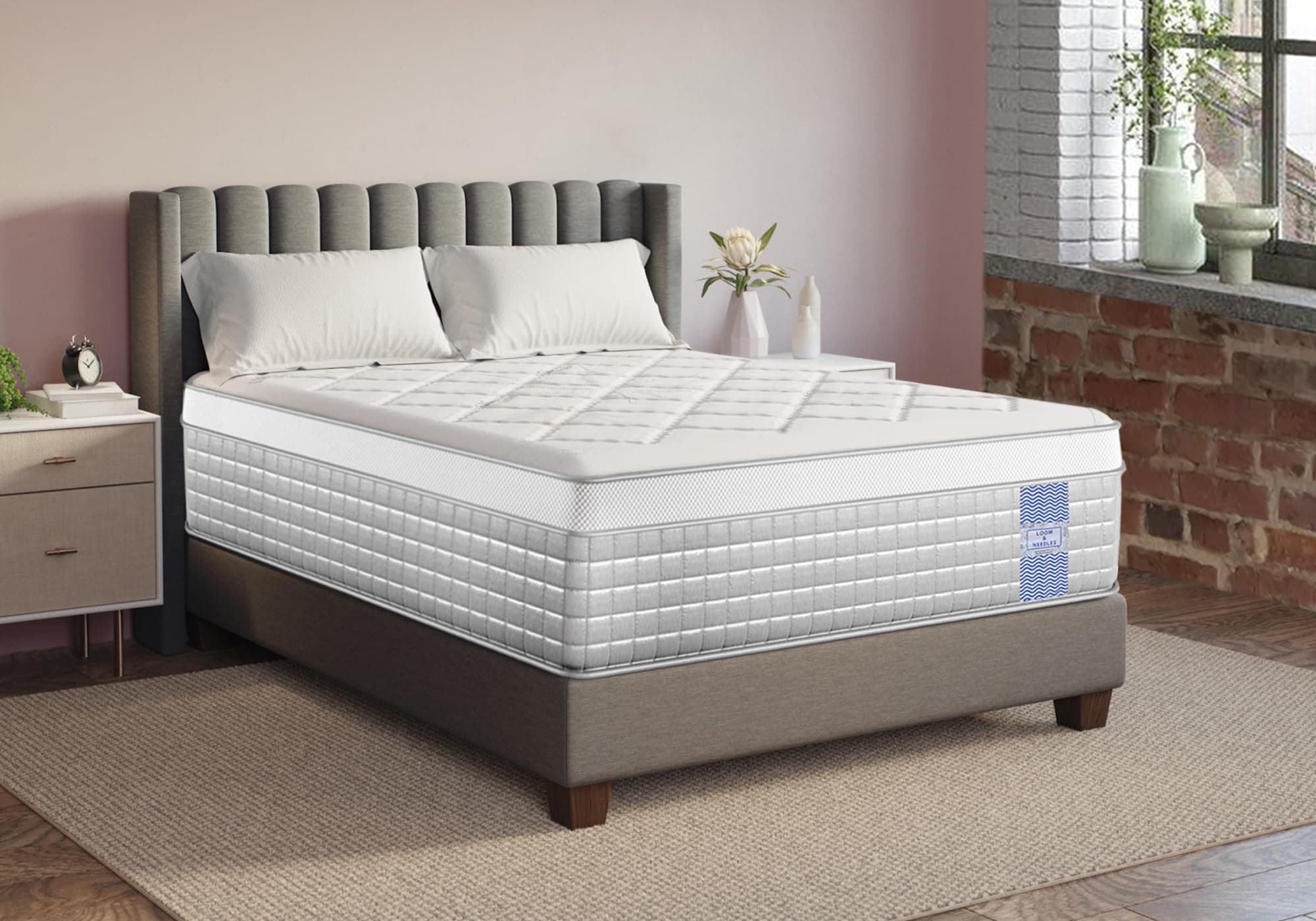 LOOM & NEEDLES 72x60x8 Inches Queen Size Mattress | Hybrid Latex Pocket Spring Mattress | Zero Gravity Partner Disturbance | 5 Zoned Euro Top 7 Layer Medium Firm Memory Gel Foam Eurotop Mattresses
