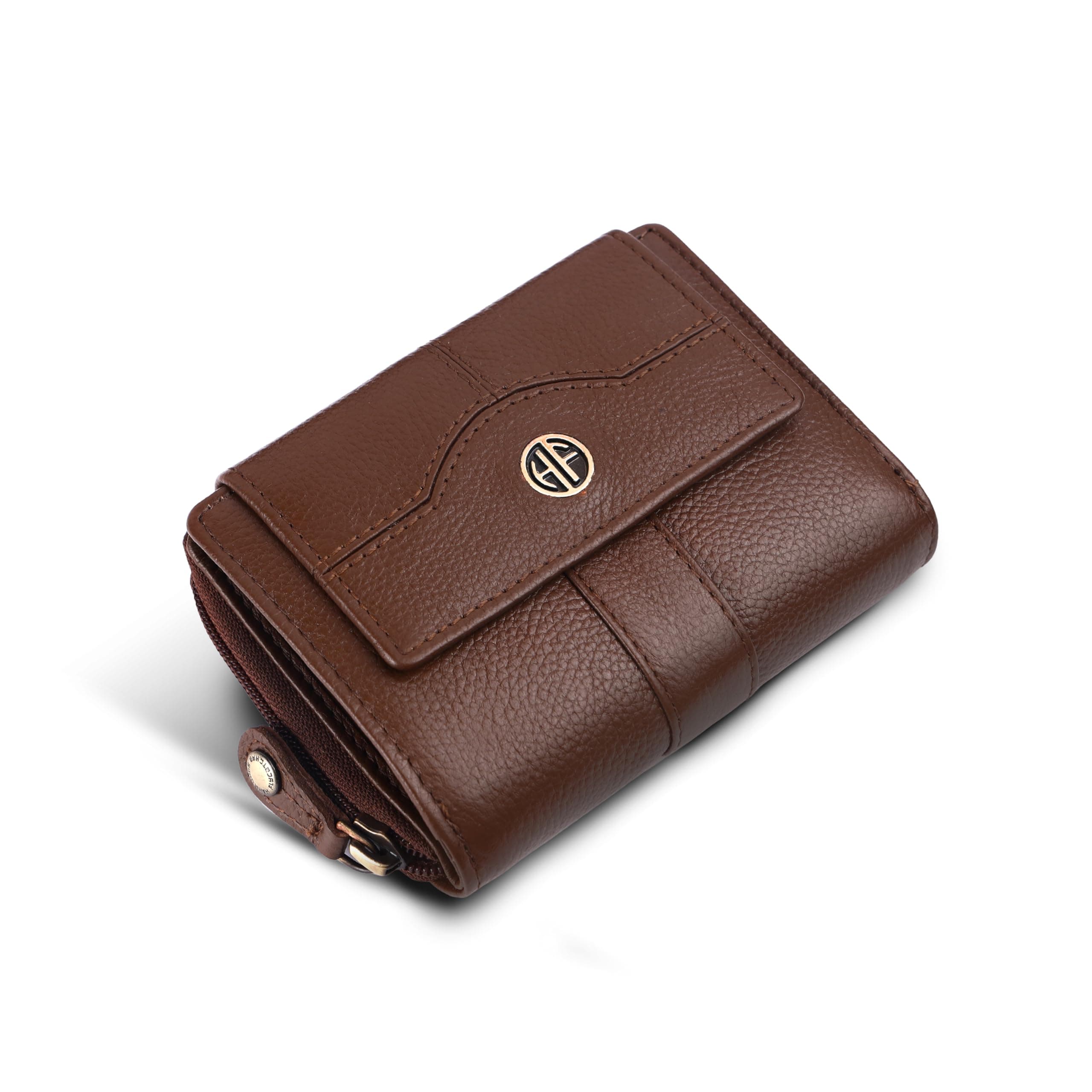 HAMMONDS FLYCATCHER Leather Ladies Wallet with 14 Card Slots, Clutch Purse Gift for Women Stylish, Brushwood