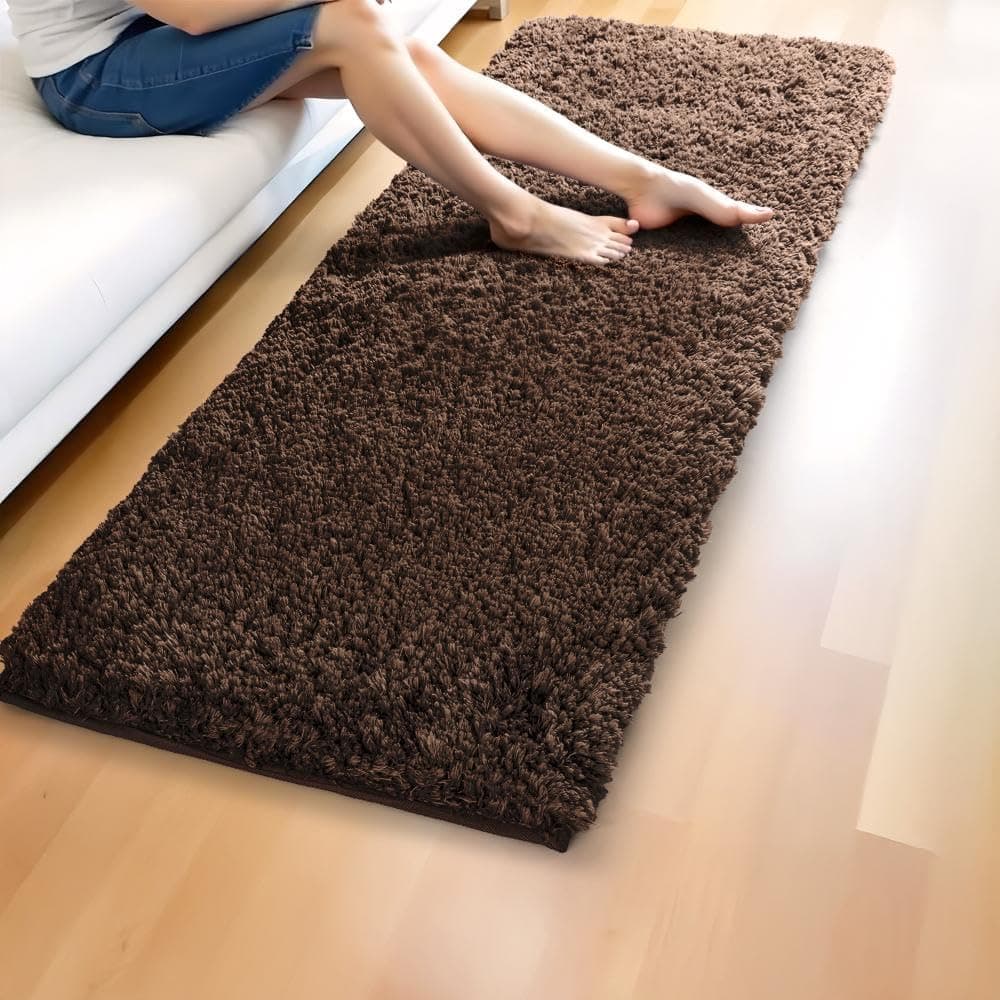 Wakefit Runner | 45x130cm | Soft & Comfortable| Anti Skid | Machine Washable | Shaggy-Tigers Beige