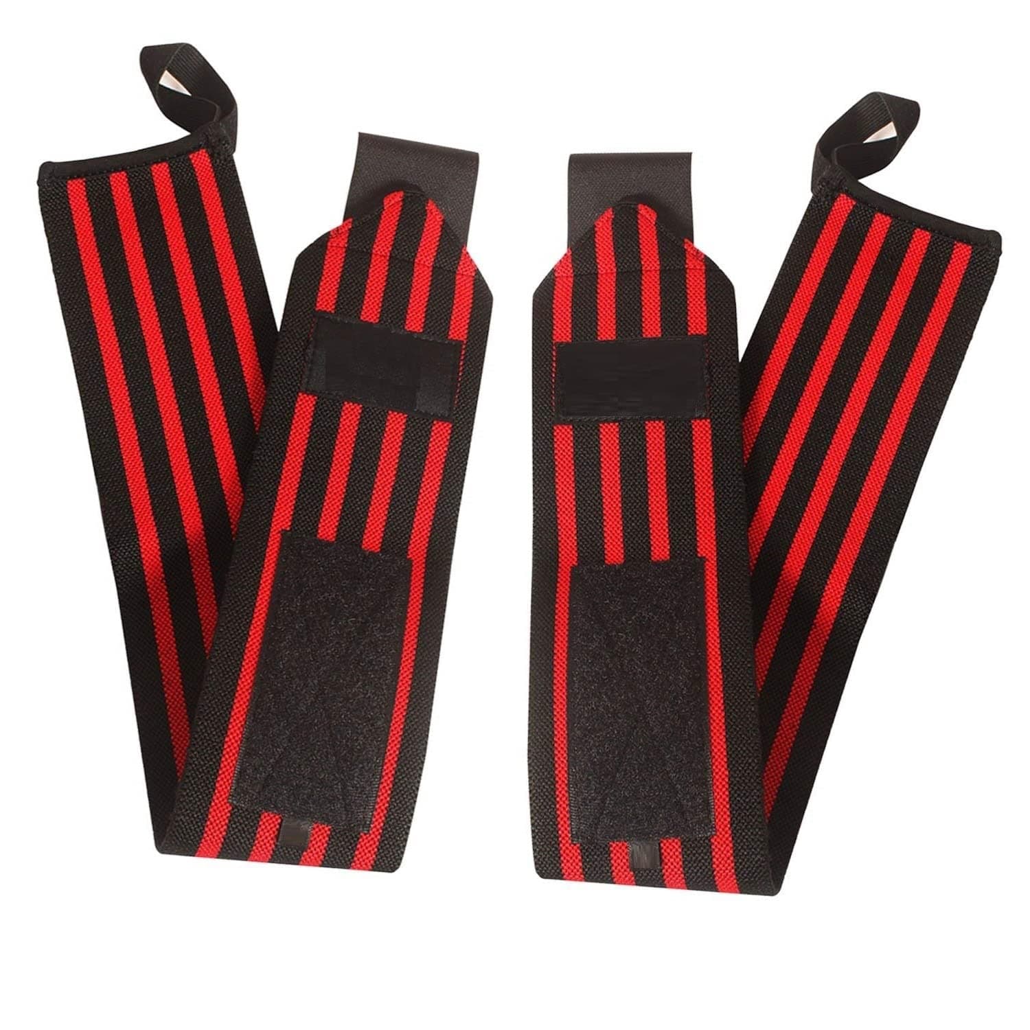 LACOPINE Wrist Wraps for Fitness and Weightlifting Straps with Thumb Loops- Men and Women (Red)