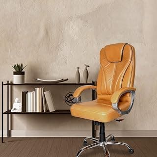 CELLBELL Franco C51 High Back Boss Chair for Office/Computer/Desk/Leatherette Revolving Chair with Pure Soft Cushioned Arm Rest & Height Adjustable Chair for Director [Cream]