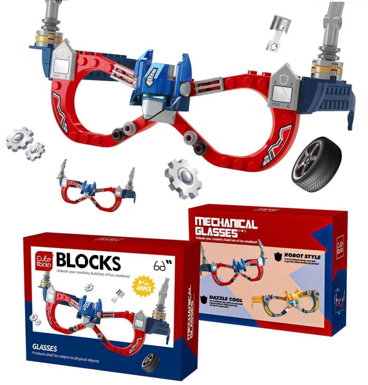 Amitasha DIY Mech Robot Glass Building Block Set for Kids 6-15 Years STEM Sun Glass Assemble Construction Kit Robot Architect Model Educational Toy for Boys Girls Birthday Gift - Pack of 1