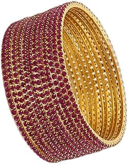 Shining Diva Fashion Set of 12 Latest Traditional Design Gold Plated Stone Bangle for Women