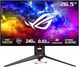 ASUS ROG Swift 27 Inch 1440P OLED DSC Gaming Monitor (PG27AQDM) – QHD (2560 x 1440), 240Hz, 0.03ms, G-Sync Compatible, Anti-Glare Micro-Texture Coating, 99% DCI-P3, True 10-bit, DisplayPort, Black
