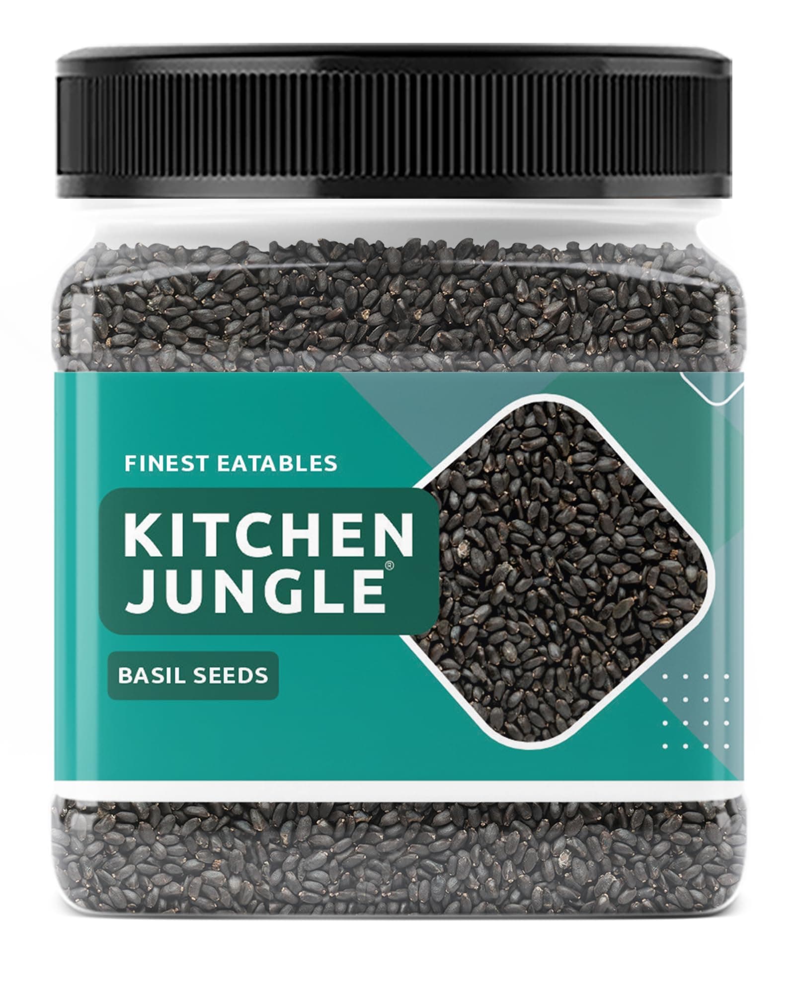 Kitchen Jungle Raw Basil Seeds/Sabja, 300 GM Jar Pack | Tukmaria Seeds for Weight Management | Reduce body heat | Seeds for Eating