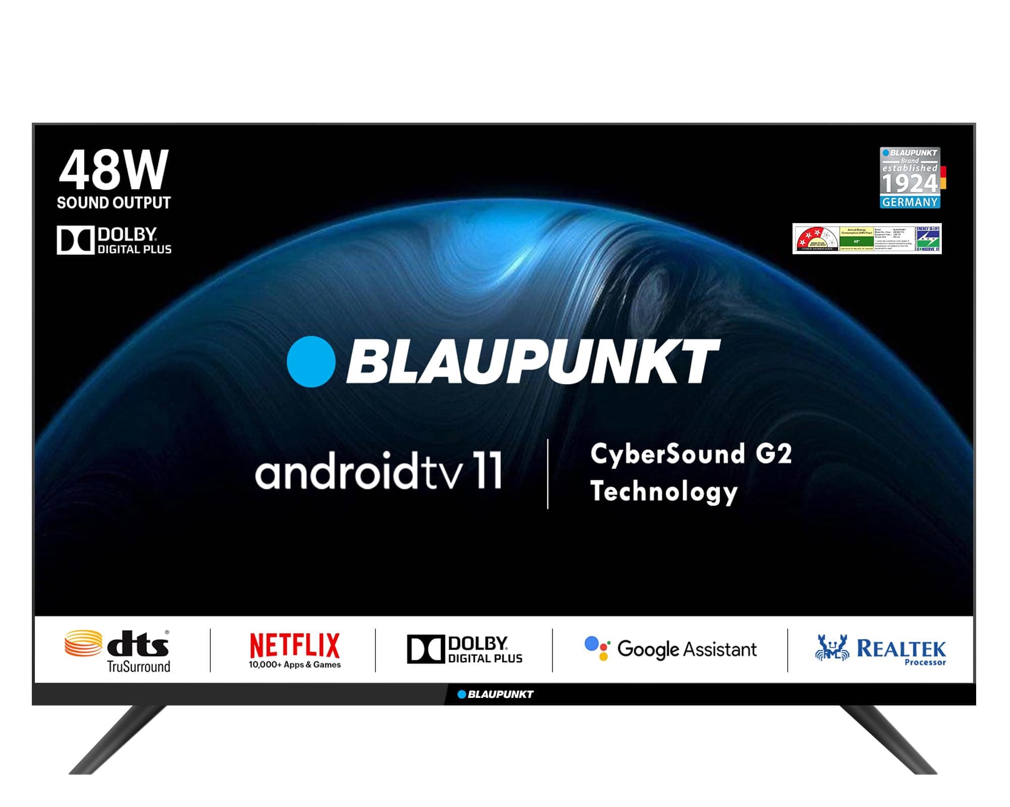 Blaupunkt 101 cm (40 inches) Cyber Sound G2 Series Full HD LED Google TV 40CSG7112 (Black)