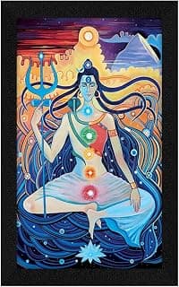 ArtX Paper Shiva Kundlini Power Chakras Wall Art Painting, Multicolor, Traditional, 8.5X13 in, Set of 1