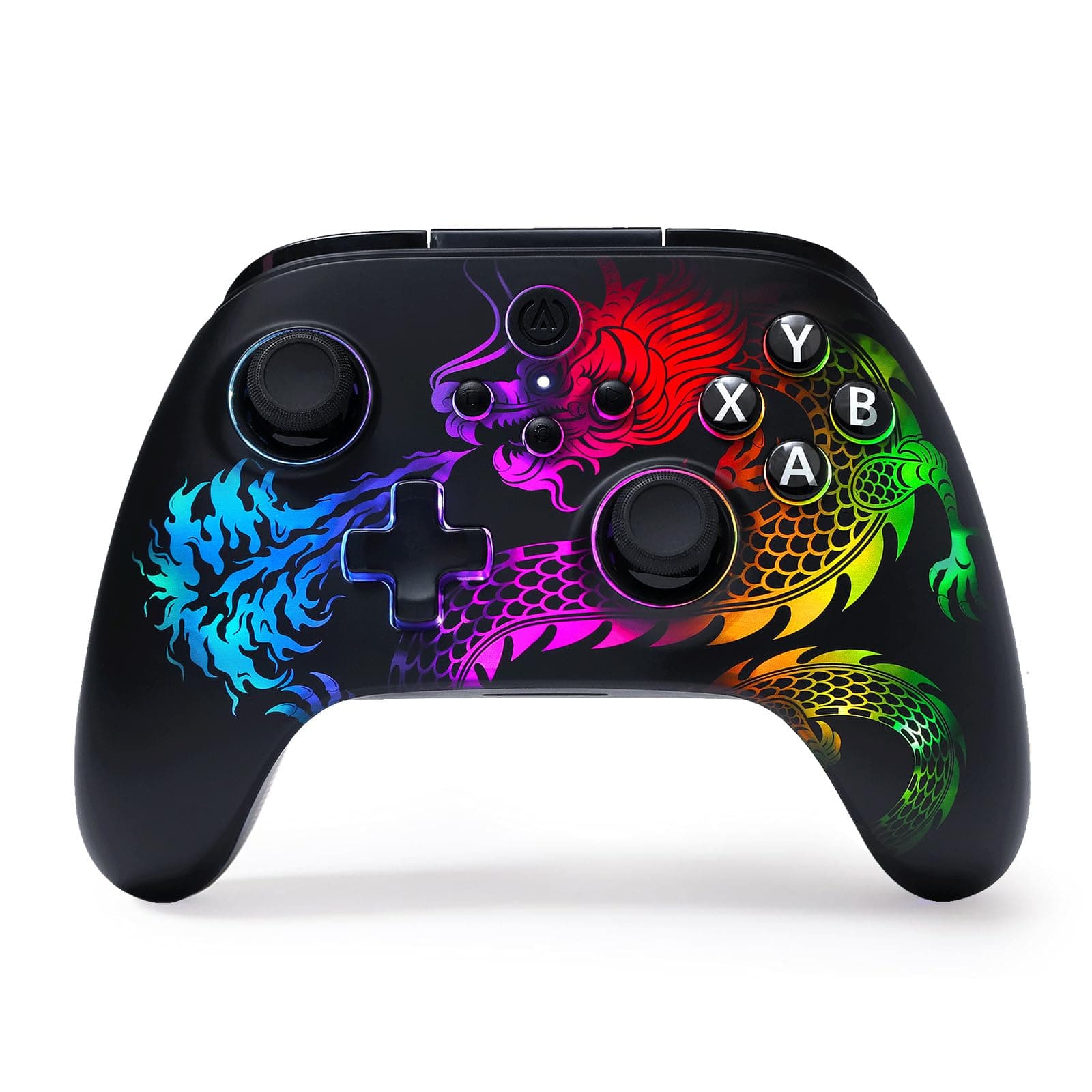 PowerA Battle Dragon™ Ghost Dragon Advanced Wireless Controller with Lumectra for PC & Cloud Gaming: Magnetic Hall Effect Joysticks/Triggers, Adjustable Height Joysticks & Vibrations, 30h Playtime