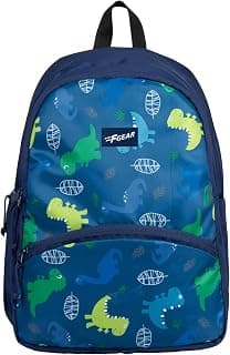 F Gear Brio Kids Backpack|Water-Resistant Polyester|2 Spacious Compartments with Front Pocket & Bottle Holder Adjustable Shoulder Straps|Durable YKK Zippers