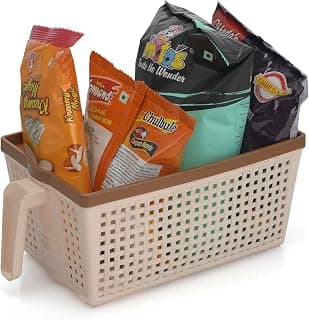 Nayasa Frill Fruit Basket for Dining Table & Fridge | Multipurpose Basket for Storage | Storage and Organisers | Ideal for Kitchen, Fridge & Dining Table | 6 Litre | Beige
