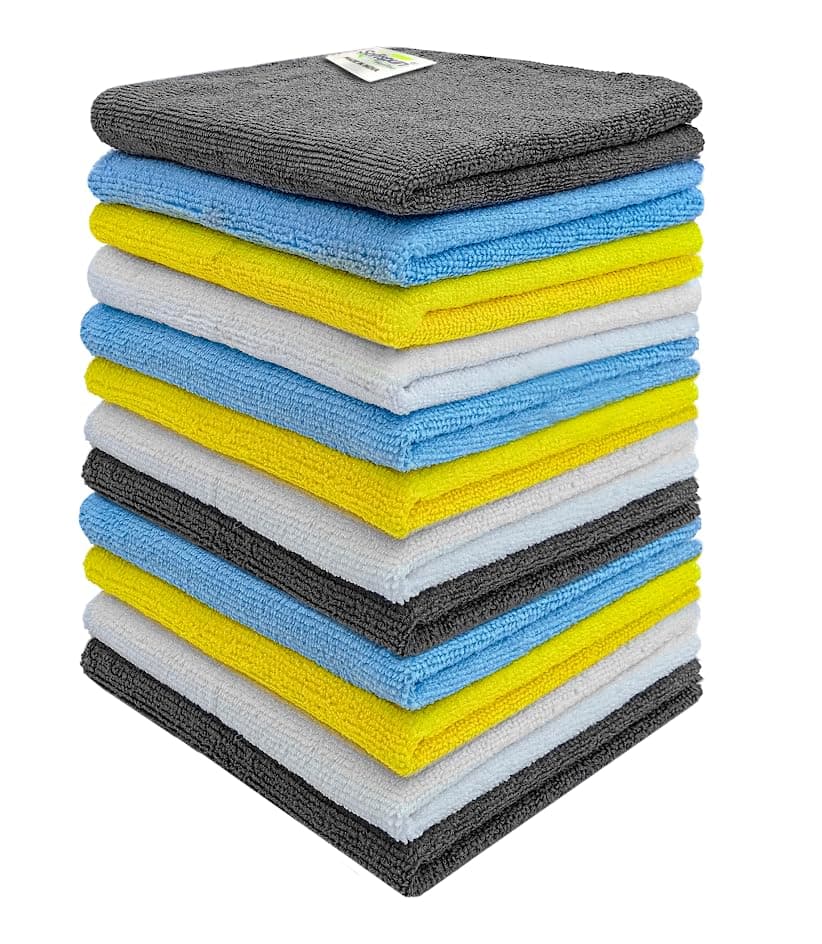 SOFTSPUN Microfiber Cloth 40x40 cms Multi-Color - Thick Lint & Streak-Free Multipurpose Cloths - Automotive Microfibre Towels for Car Bike Cleaning Polishing Washing & Detailing…