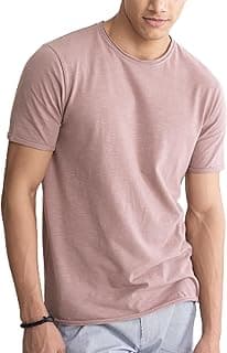 DAMENSCH Men’s Slim Fit Cotton-Elastane Blend Half Sleeve Casual T-Shirt | Round Neck T-Shirt