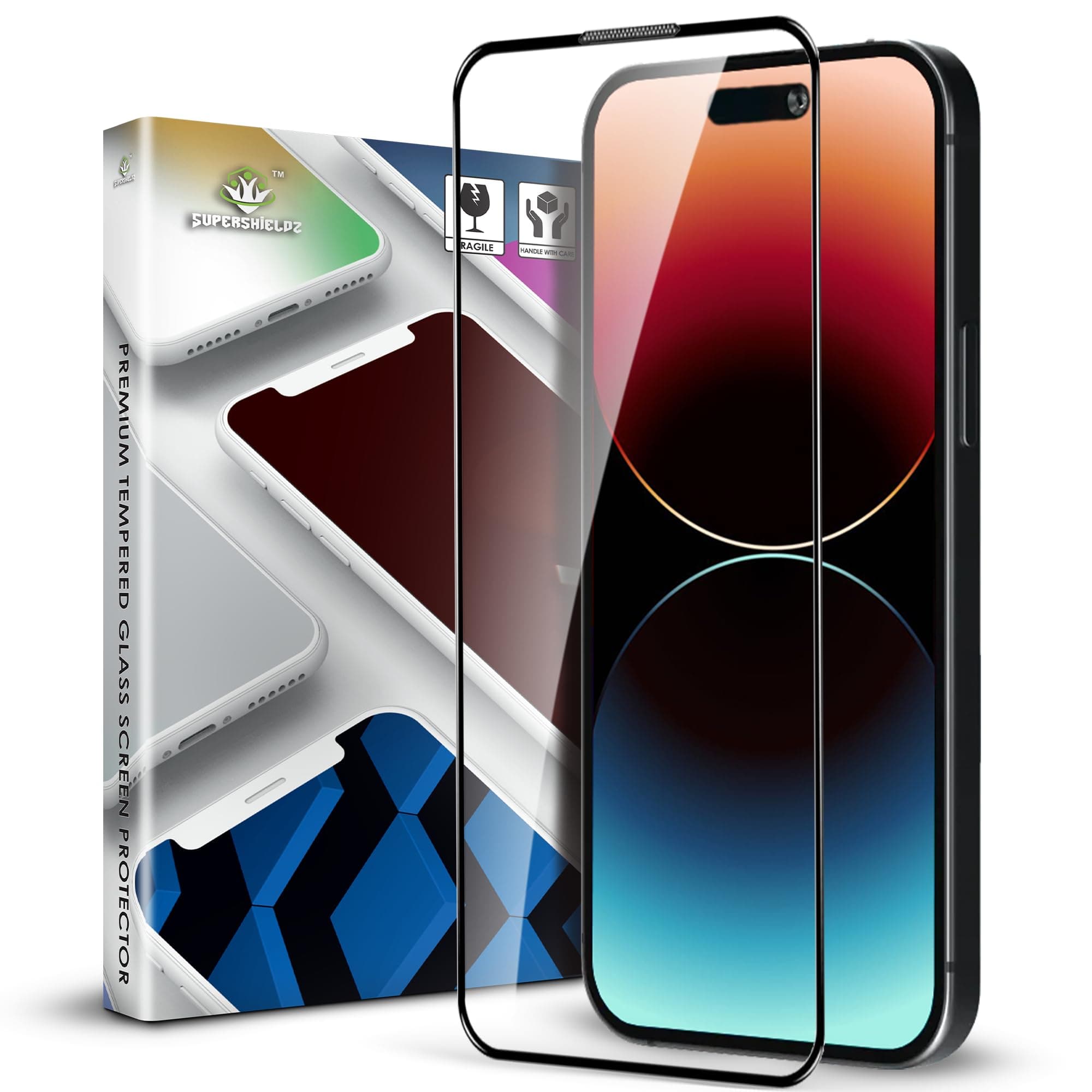 Supershieldz NeoGuard HD+ Tempered Glass Screen Protector Guard for iPhone 14 Pro Max, 9H Hardness, Anti-Static, Case-Friendly, Easy Installation Kit – 1 Pack
