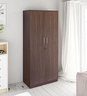 Axel 2-Door Wardrobe | Engineered Wood | Elegant & Sturdy | Choco Walnut Finish | Water & Scratch Resistant | Knock Down | 3 Years Warranty