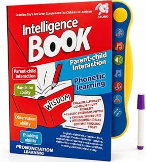 Storio Intelligence Book Sound Book for Children, English Letters & Words Learning Book, Fun Educational Toys. Activities with Numbers, Shapes Learning Book for Toddlers