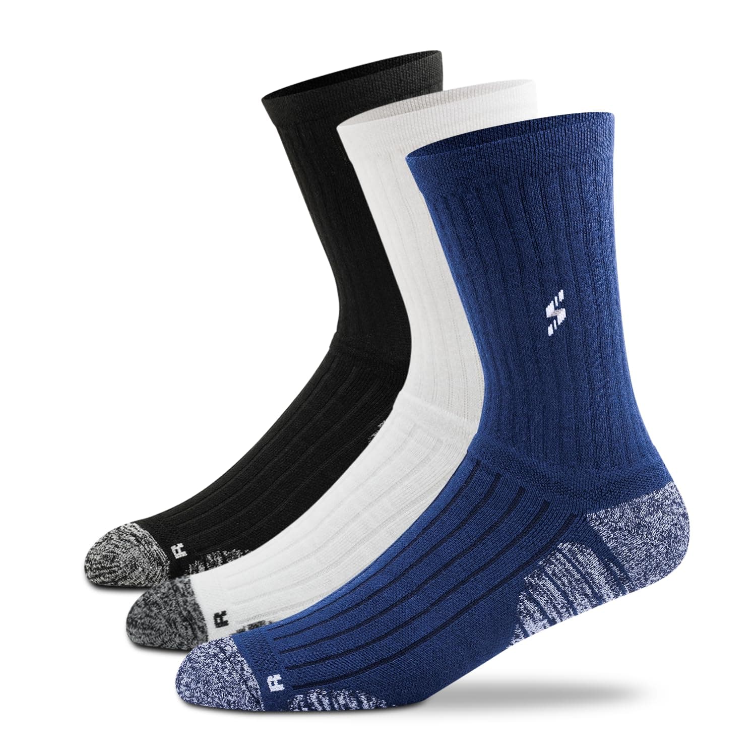 Supersox Calf Length Sports Socks for Man | Cotton Rich Breathable Fabric | Moisture Absorbant & Odour Resistant | Thick Cushioned Sole for Comfort | Running, Gym & Sports Wear | Pack of 3
