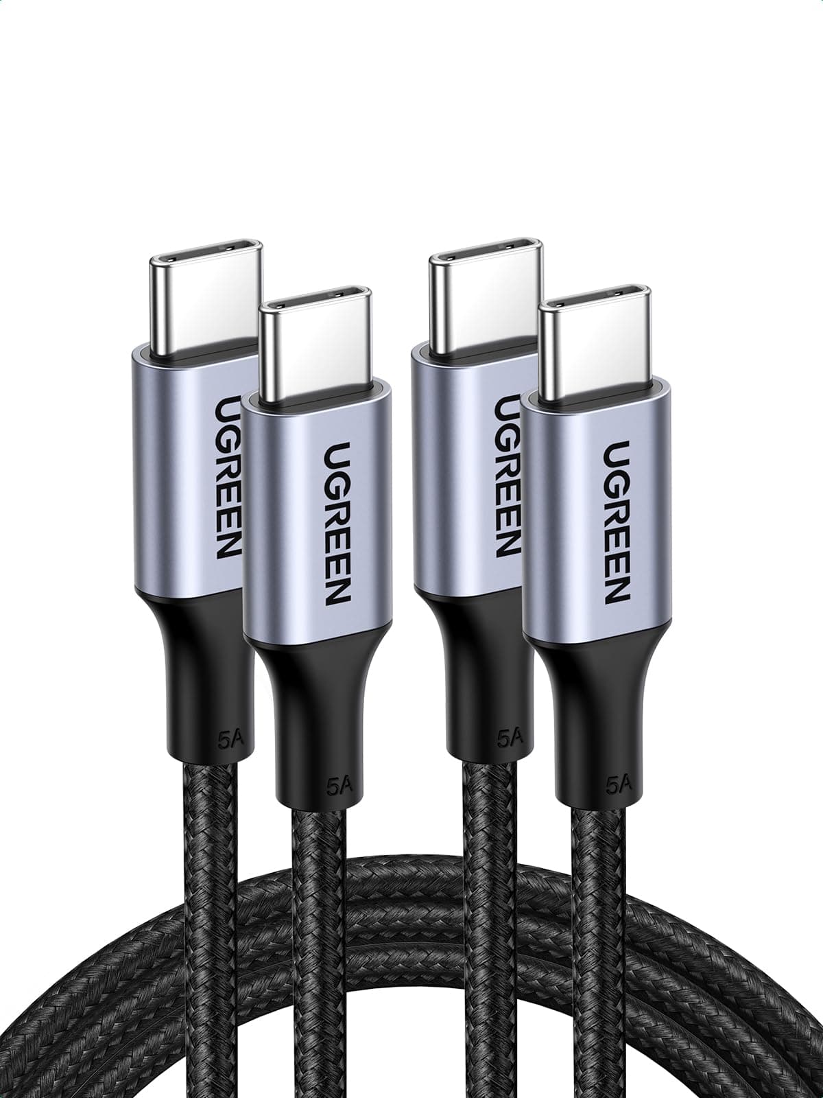 UGREEN 2 Pack 100W USB C to USB C Charger Cable, Type C PD Fast Charging Cord, USB2.0 480Mbps for iPhone 16 Pro Max, MacBook Pro, iPad Pro, Dell, Matebook, Chromebook, Pixel, Galaxy S24, Switch, 2M