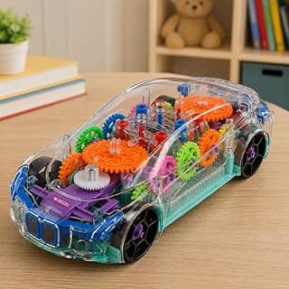 Storio 3D Baby Car Toy with 360 Degree Rotation, Gear Simulation Mechanical Car with Sound Music & Light Toys for Kids Boys & Girls, Multicolor