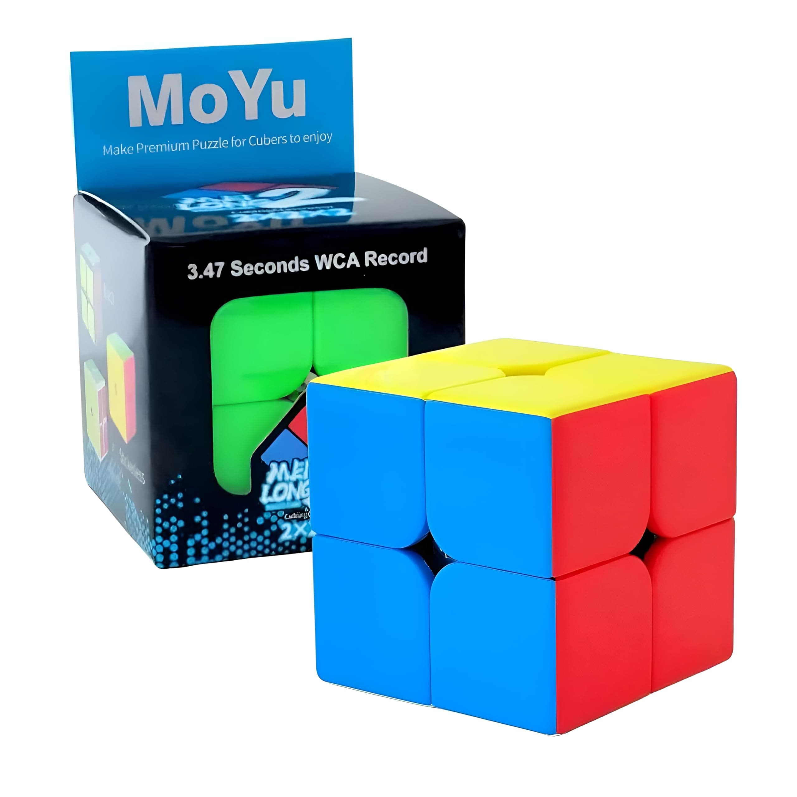 M-Alive MoYu Rubik Cube Puzzle 3D Speed Stickerless 2x2x2 Puzzle Cube, 48mm, Smooth Turning ABS Brain Teaser Toy for Kids and Adults (2X2)