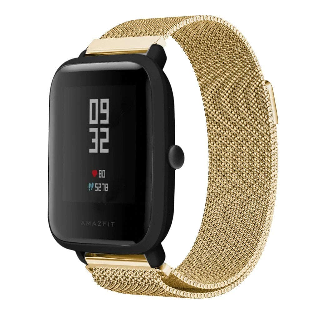 Dealfreez SIKAI Milanese Loop 20mm Watch Metal Stainless Steel Strap Band for Amazfit GTR 42mm / GTS/Bip/Bip Lite/Samsung Gear Sport/Samsung Gear S2 Classic/Huawei Watch 2 (Gold)