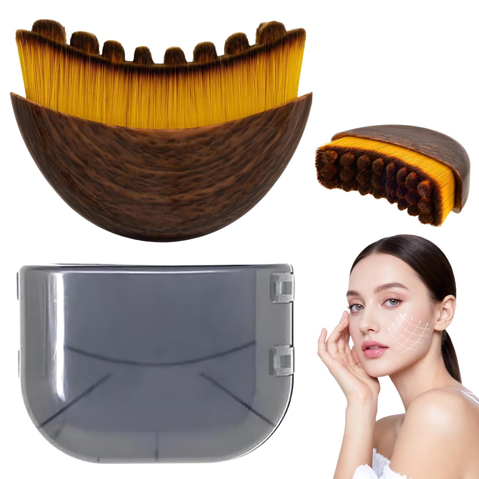 1PC Lymphatic Contour Facial Brush, Lymphatic Drainage Massager, Lymphatic Contour Face Brush, Ergonomic Design for Face, Chin and Jaw