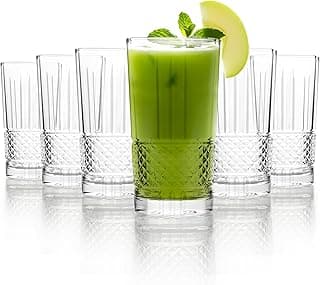 CELLO Brilliant Hi-Ball Glass Set of 6 Pcs 275ml, Transparent | Freezer & Fridge Safe, Leadfree Dishwasher Safe Toughened Crystal Clear Glasses Set For Drinking Water Juice Milk Cocktail Mocktail Soda