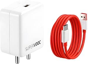 65W SUPERVOOC Charger with Type-C Cable | Ultra-Fast Charging 65 watt for OnePlus, Realme & Oppo | Supports Warp, Dart, Dash & SuperDart (65w Charger + Cable)