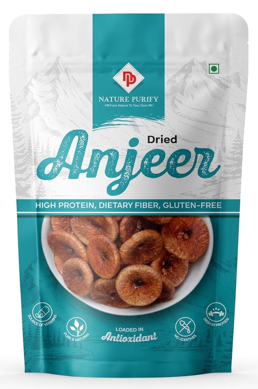 Nature Purify Premium Afghani Anjeer - Dried Figs | Value Pack Pouch (1 Kilograms)