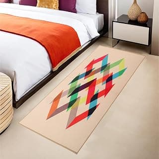 Multi Color Playzone Bedside Runner for Bedroom 2X6 Feet - Soft, Durable, Anti-Skid, Washable Carpet for Home, Bedroom, Living Room