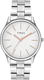 TIMEX TIMEX Analog Watch for Man with White Round Dial & Silver Stainless Steel Bracelet Band Water Resistant Men's Wrist Watches - TWTG73SMU02