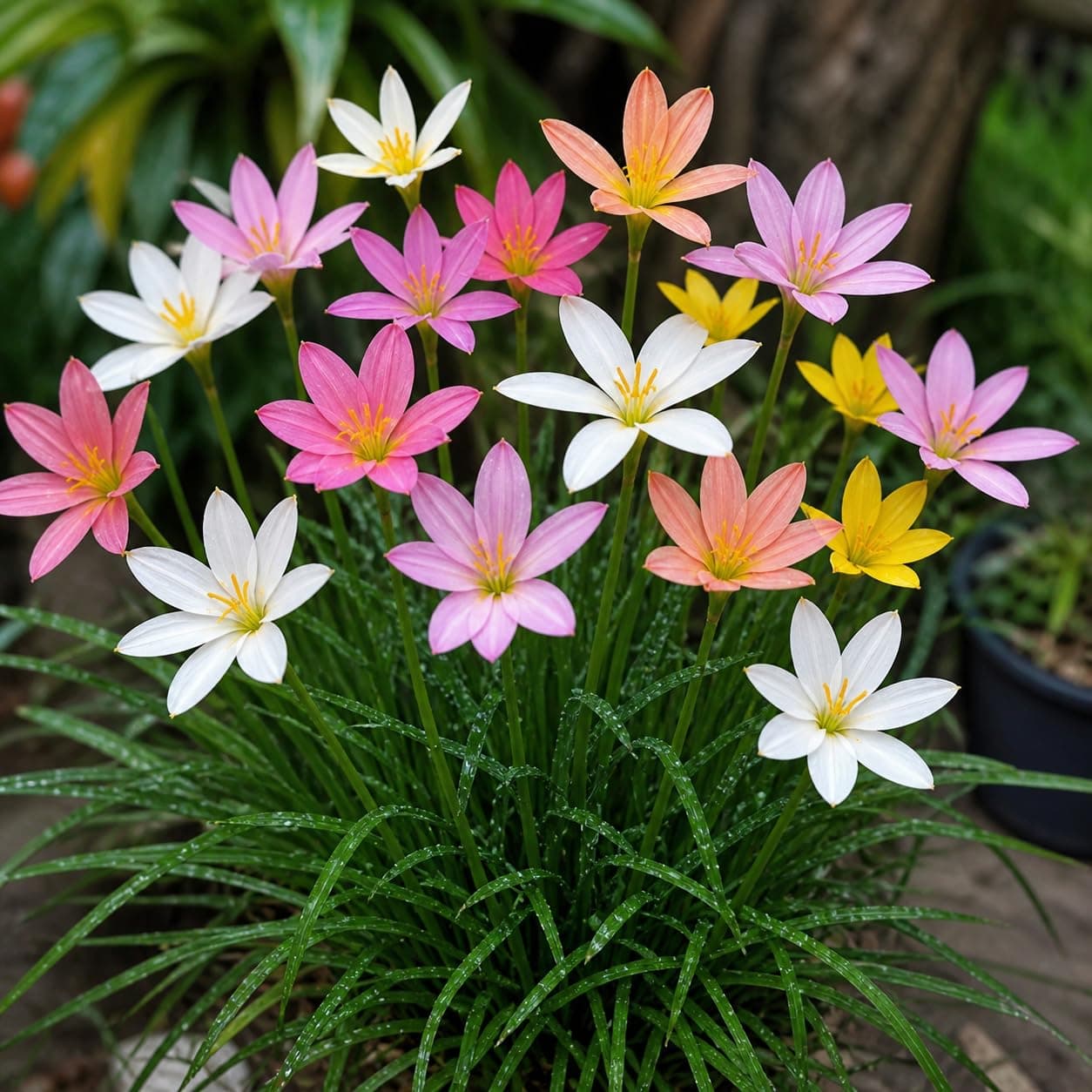 Plant Store® Rain Lily Mix Colour Flowering Bulbs (Pack of 50)