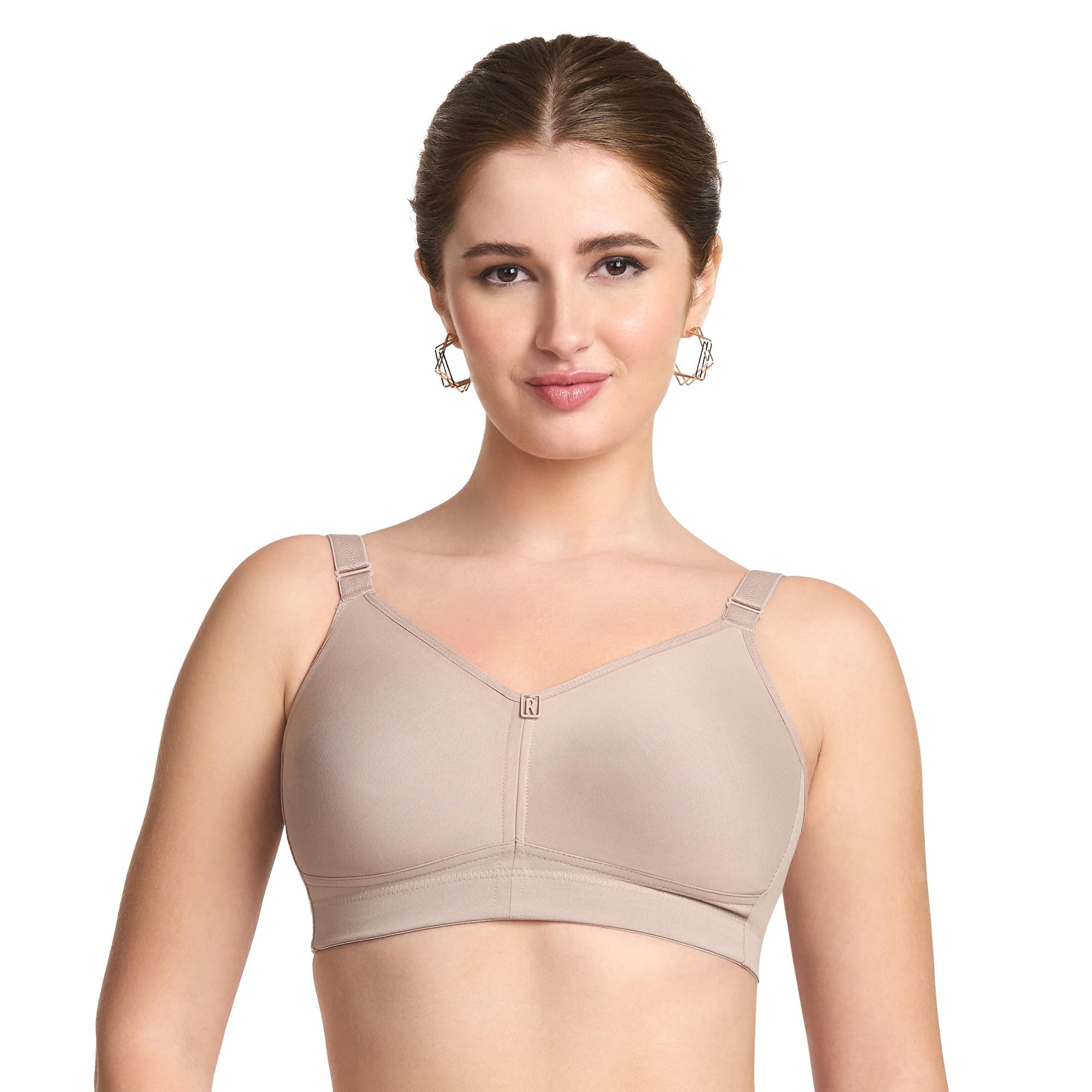 TRYLO Riza T-FIT Women's Non-Padded,Non-Wired,Full Coverage,Seamless 100% Cotton Feel Fabric Bra Available in Multicolor