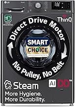 LG Smart Choice, 9 Kg, 5 Star, AI Direct Drive Technology, Steam, 6 Motion DD & Wi-Fi Fully-Automatic Front Load Washing Machine (FHP1209Z5M, Intelligent & Convenient Fabric Care, Middle Black)